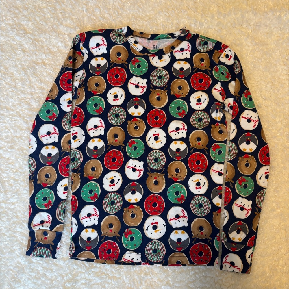 Gap Kids Festive Donut and Snowman Long Sleeve Pajama, Girls Size 14